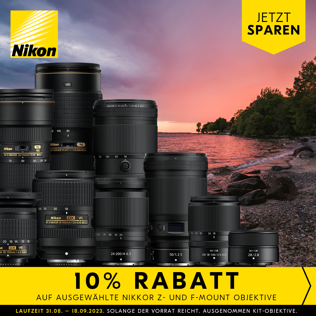 Nikon Objektiv 10% Sofort-Rabatt Aktion